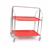 Table bar pliante en métal et panneau composite Dinett, rouge