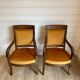 2 vintage style Directoire or Empire armchairs / cabriolets – orange velvet