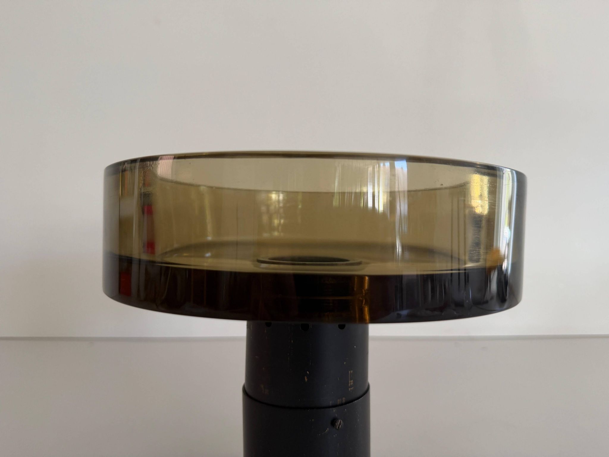 Flush mount in glass and yellow-brown metal by Seguso, 1950s, Italy.