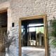 Old fireplace mirror 144cm/97.5cm, pearled, late 19th century, gilded with pricked ice leaf.