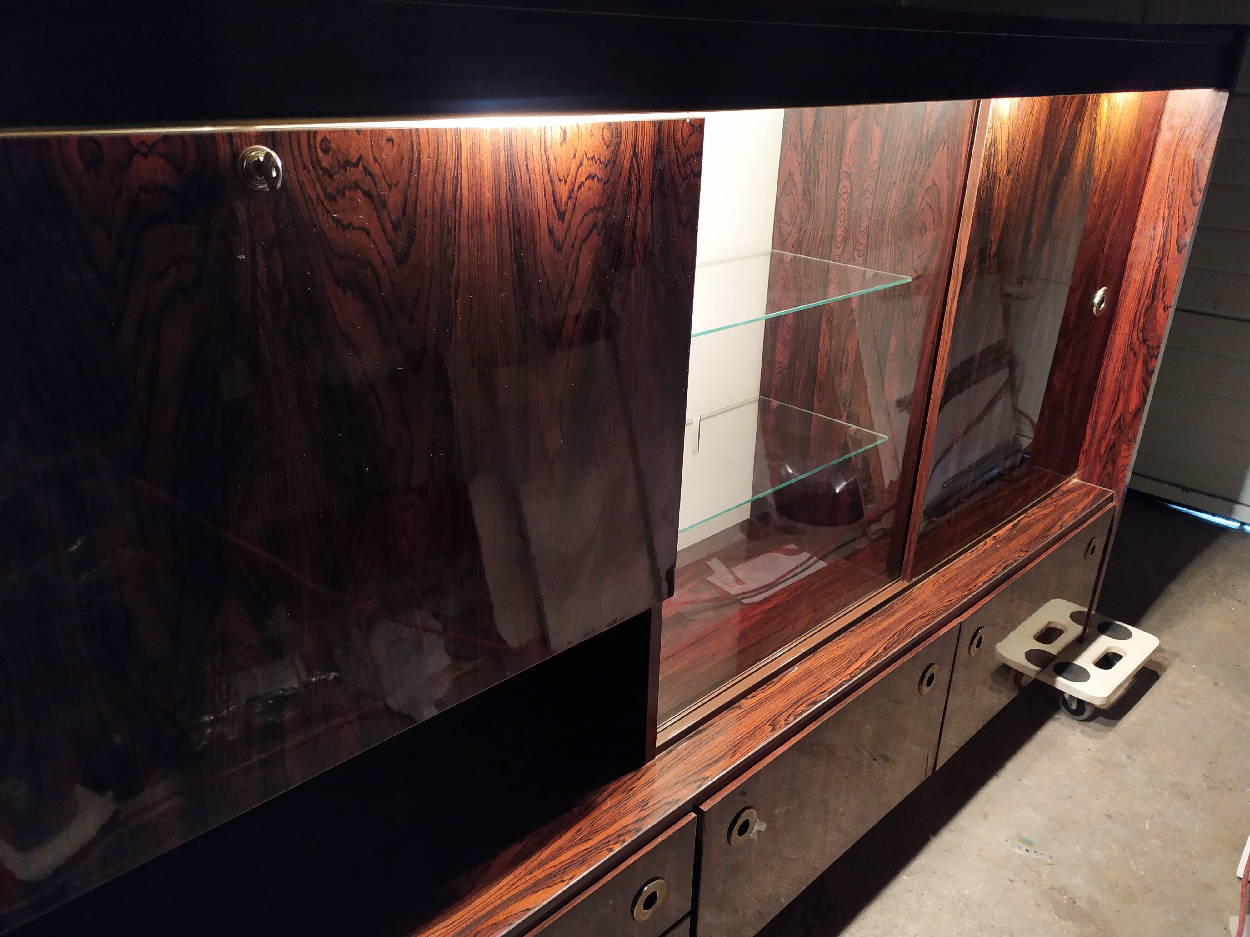 Danish rosewood buffet showcase bar - 1970