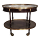 Oval Wooden and Brass Serving Table in Louis XVI Style / Maiso