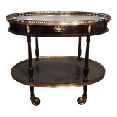 Table Desserte Volante Ovale en Bois et Laiton Style Louis XVI / Maiso