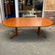 Extendable round table in teak from the 60s with two extensions