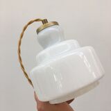 Art Deco pendant lamp in white opaline