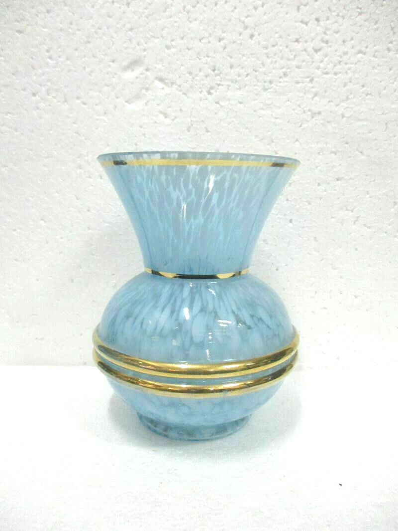 Blown and gilded spotted glass vase circa 1950