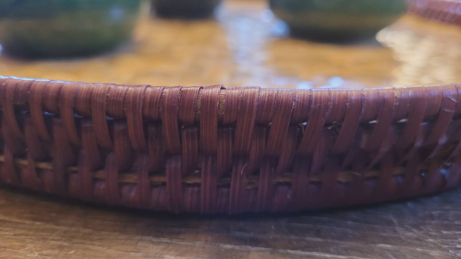 Small handmade bamboo tray from Cambodia