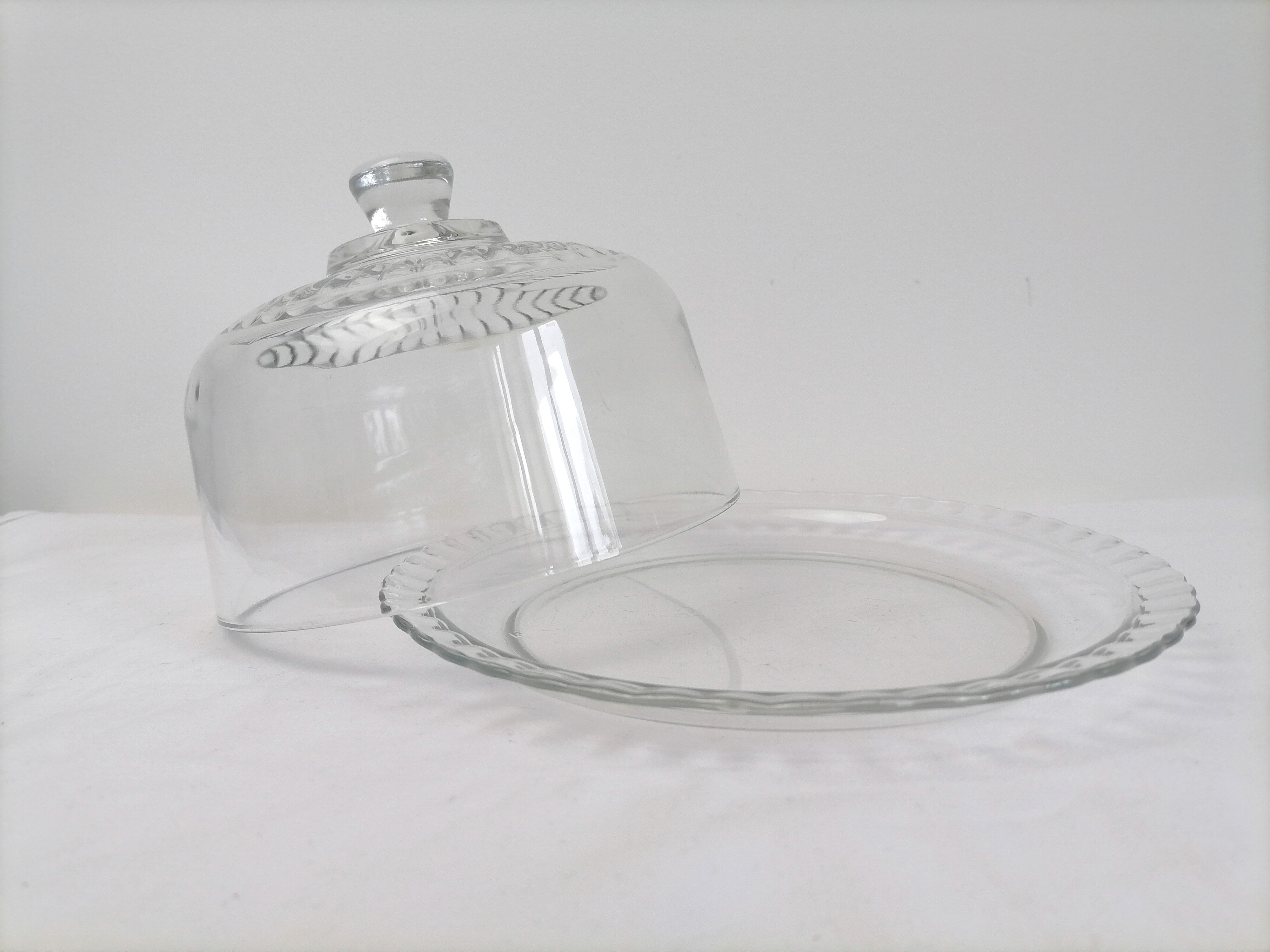 Vintage Arcoroc glass cake bell