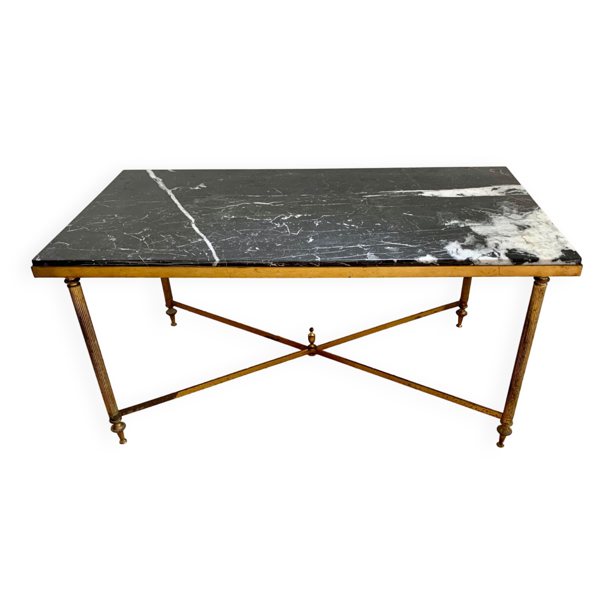 Brass and marble coffee table