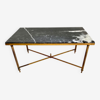 Brass and marble coffee table