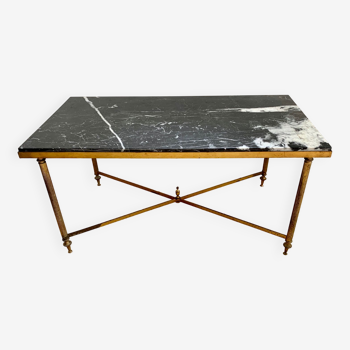 Table basse laiton et marbre