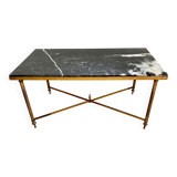 Brass and marble coffee table