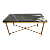 Table basse laiton et marbre