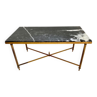 Brass and marble coffee table