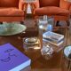 Hollywood regency lucite smoking set, Guzzini  Italy 1970