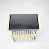 Mid-century Rolling Magazine Rack Cart, 1970s, Czechoslovakia