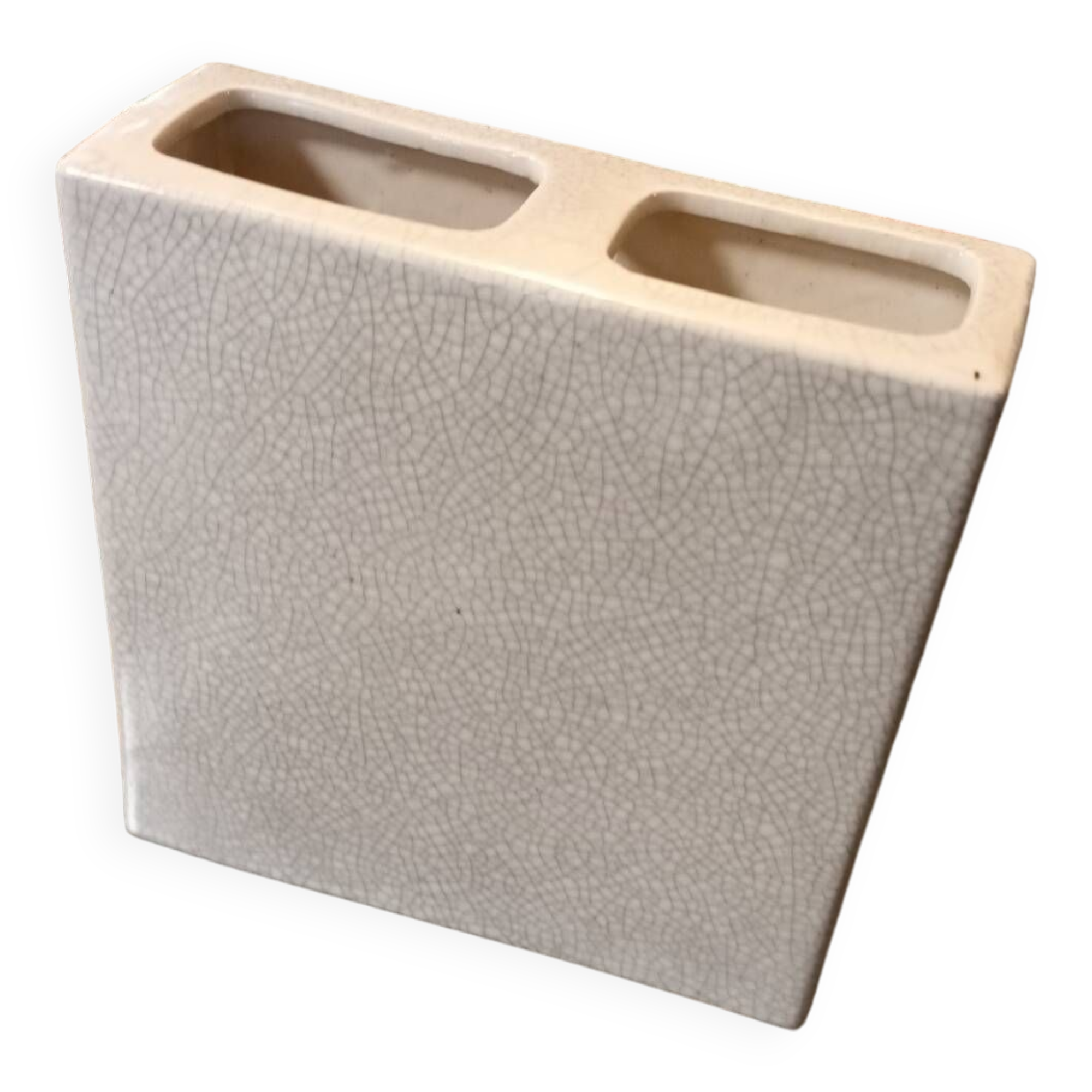 Vintage cracked ceramic vase