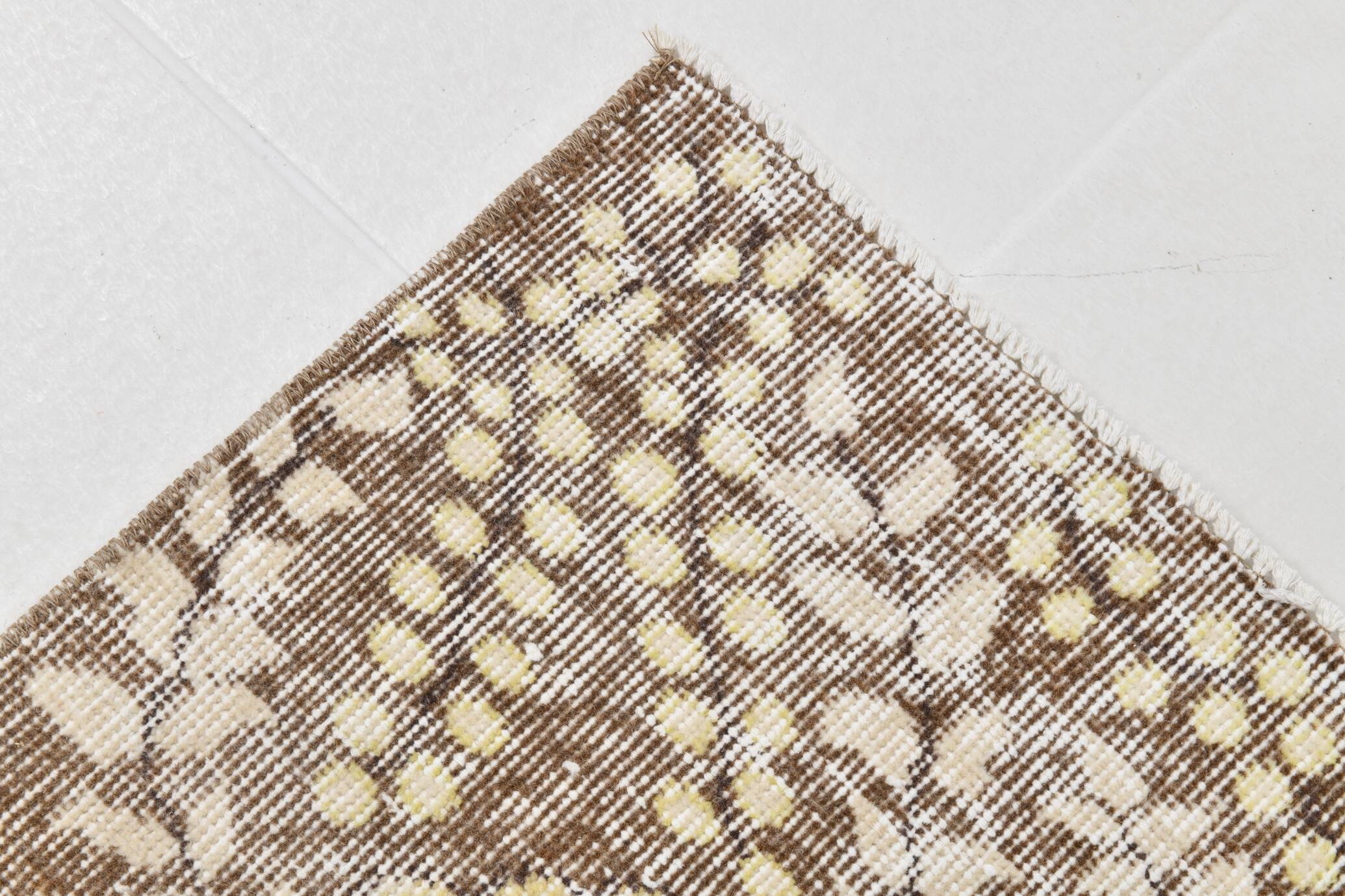 6x9 Vintage Ivory & Pastel Yellow Handmade Wool Persian Area Rug,169x259 Cm