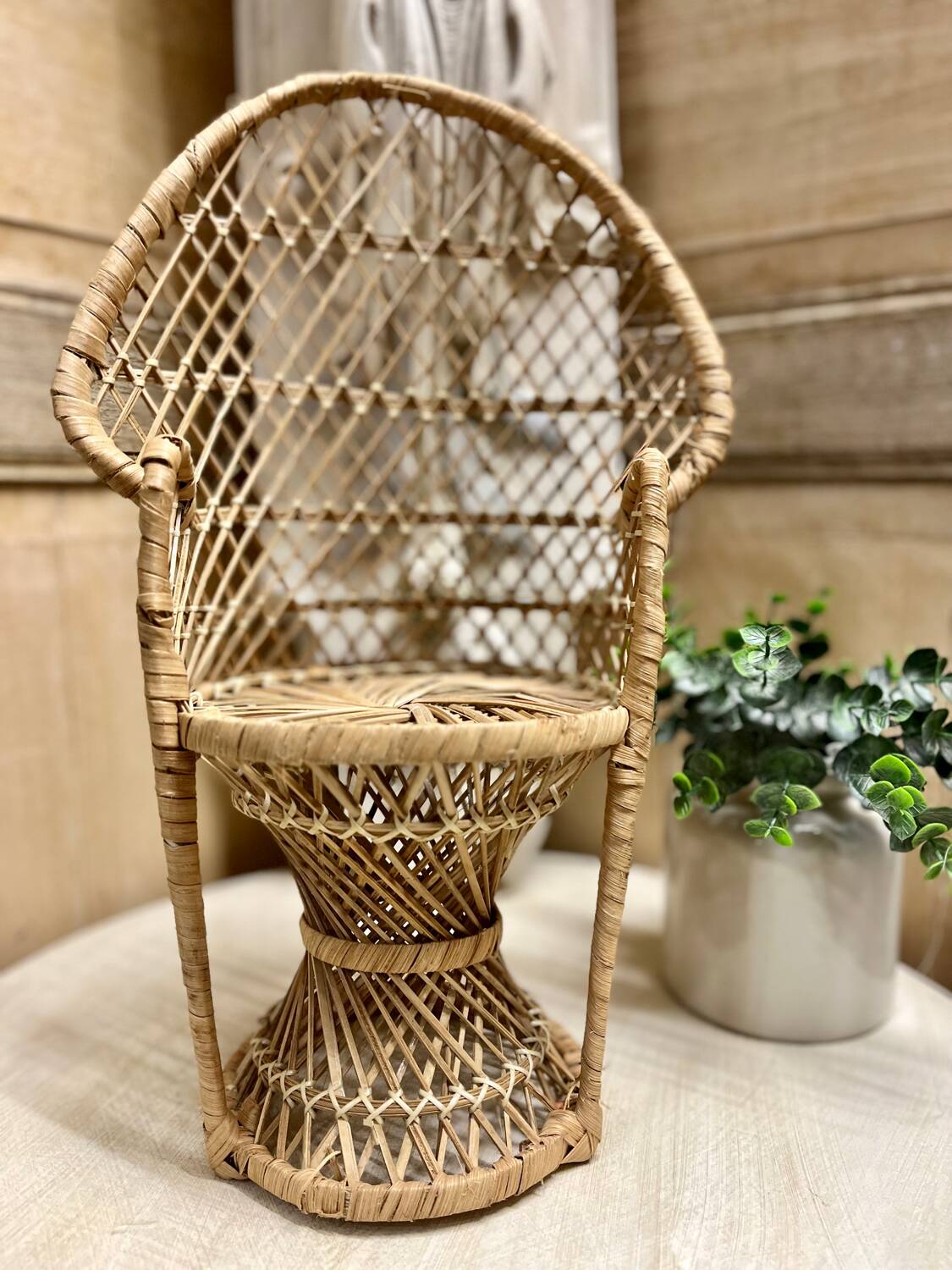 Emmanuelle armchair in vintage rattan