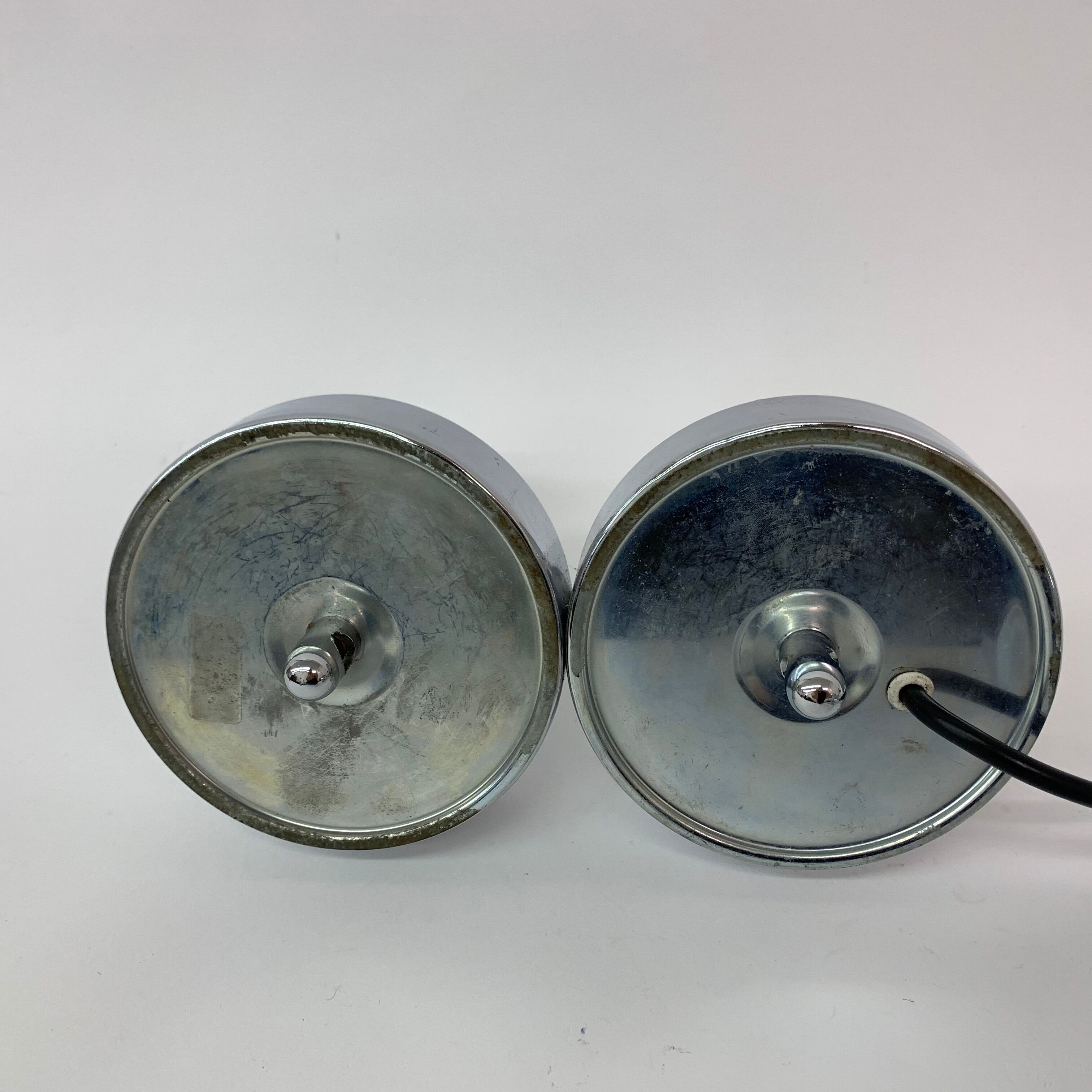 Set of 2 Space age chrome bedside lamps , 1970’s