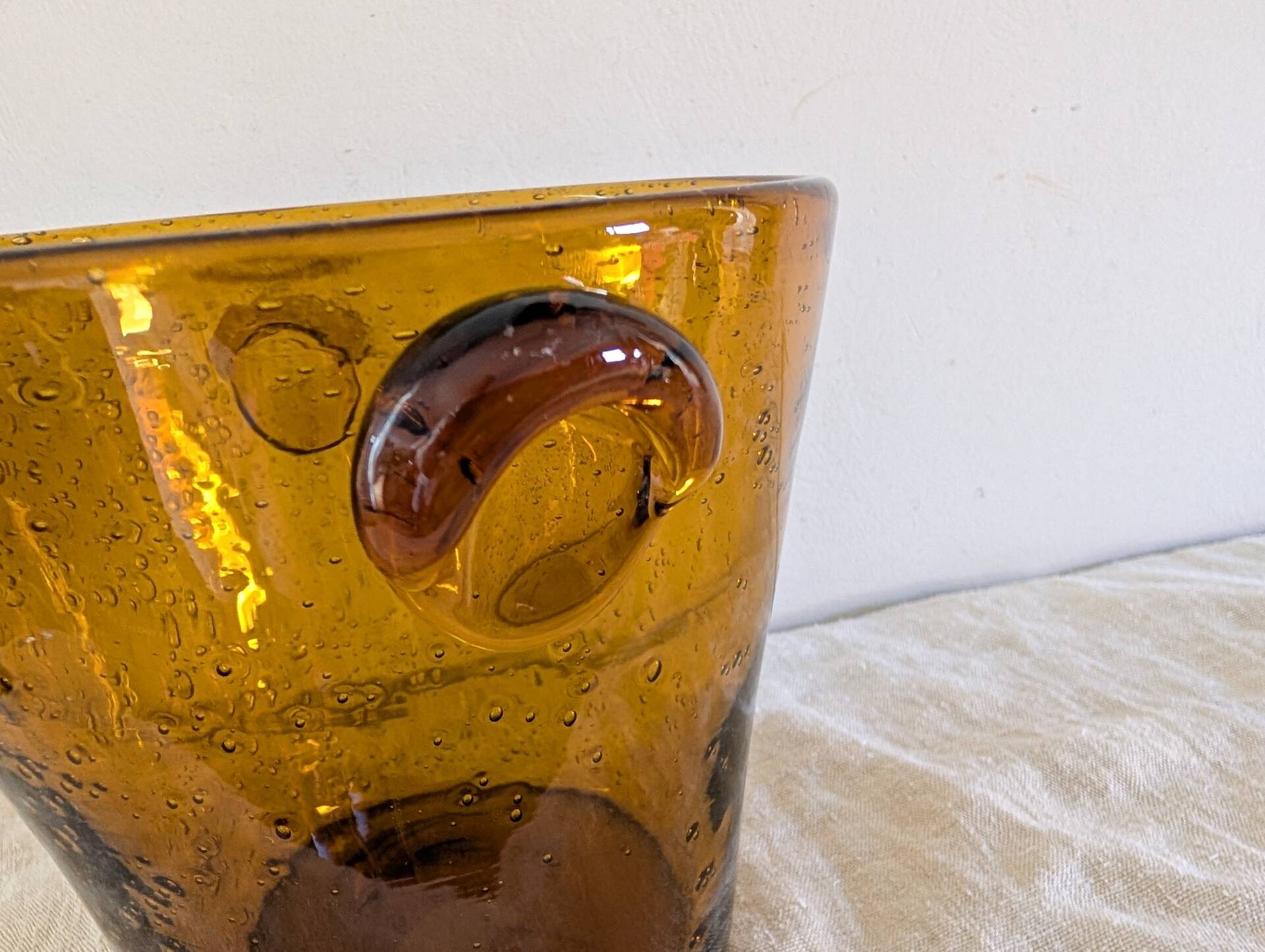 La Rochère – Amber bubble ice bucket from the 1970s