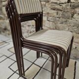 Set of 4 vintage stackable chairs 1980