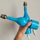 Pair of Philippe Capelle turquoise lacquered wooden table lamps MCM 1970s
