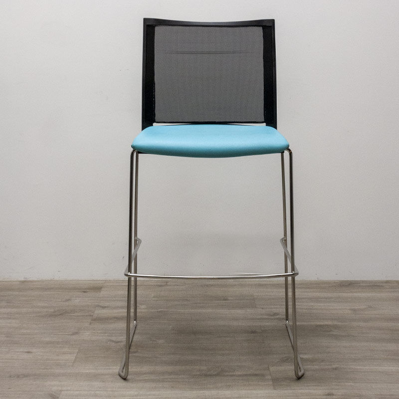 Majencia stool in blue imitation leather