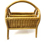 Porte revue en rotin et bambou vintage