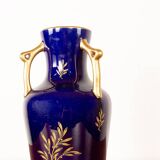 Neo-Classical style porcelain vase, cobal blue, Pinon-Heuzé 1930.