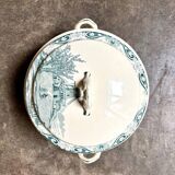 Petite soupière Salins en terre de fer, service "Delft"