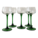 French service of green bottle glass wine glasses, Alsace 1970.