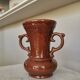 Vintage Kichevo Pottery Vase: Yugoslavian Brown Glazed Earthenware Decor