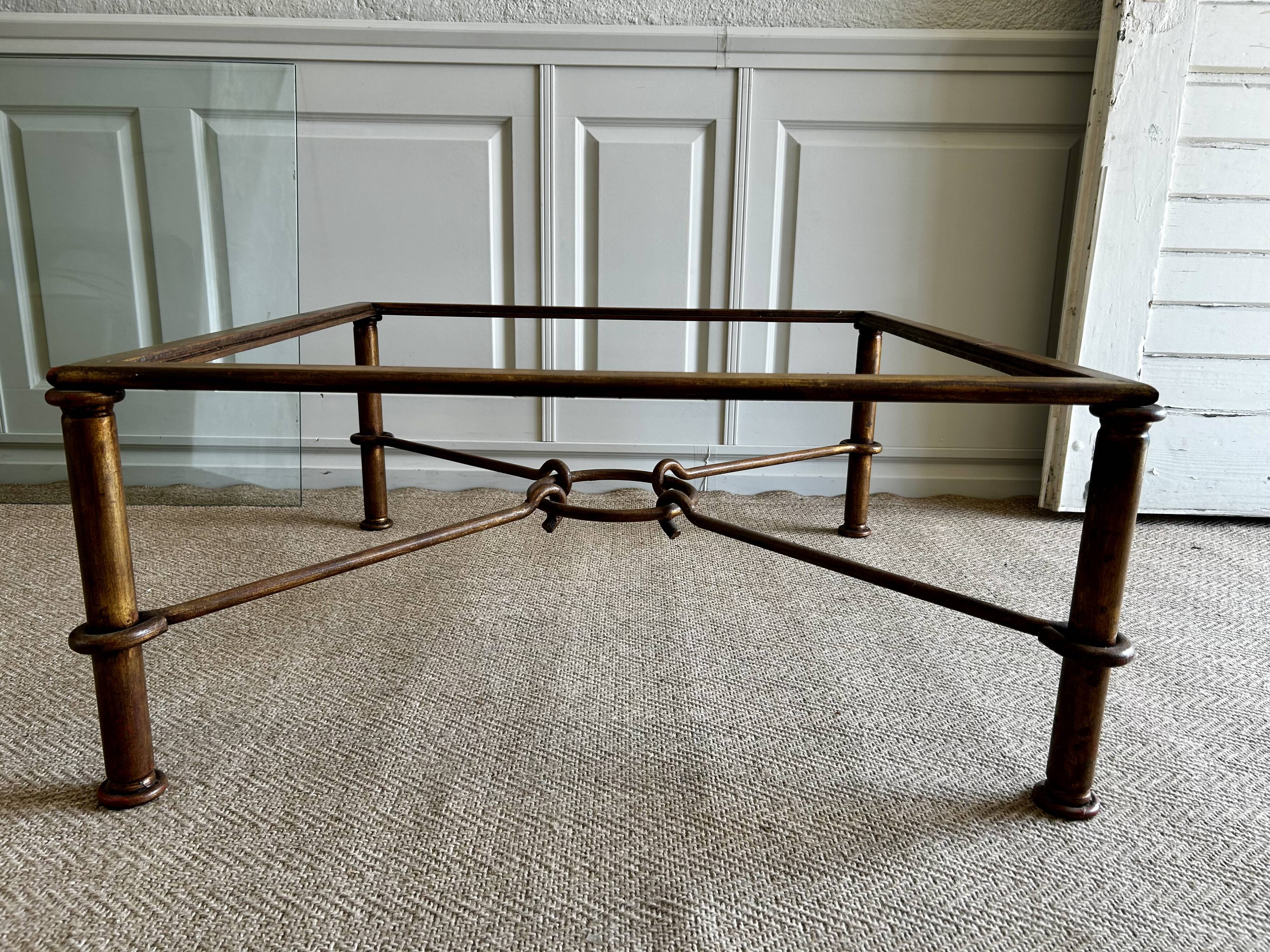 XL Gilt Coffee Table, Italy, 1970's, by Giovanni Banci for Hermes