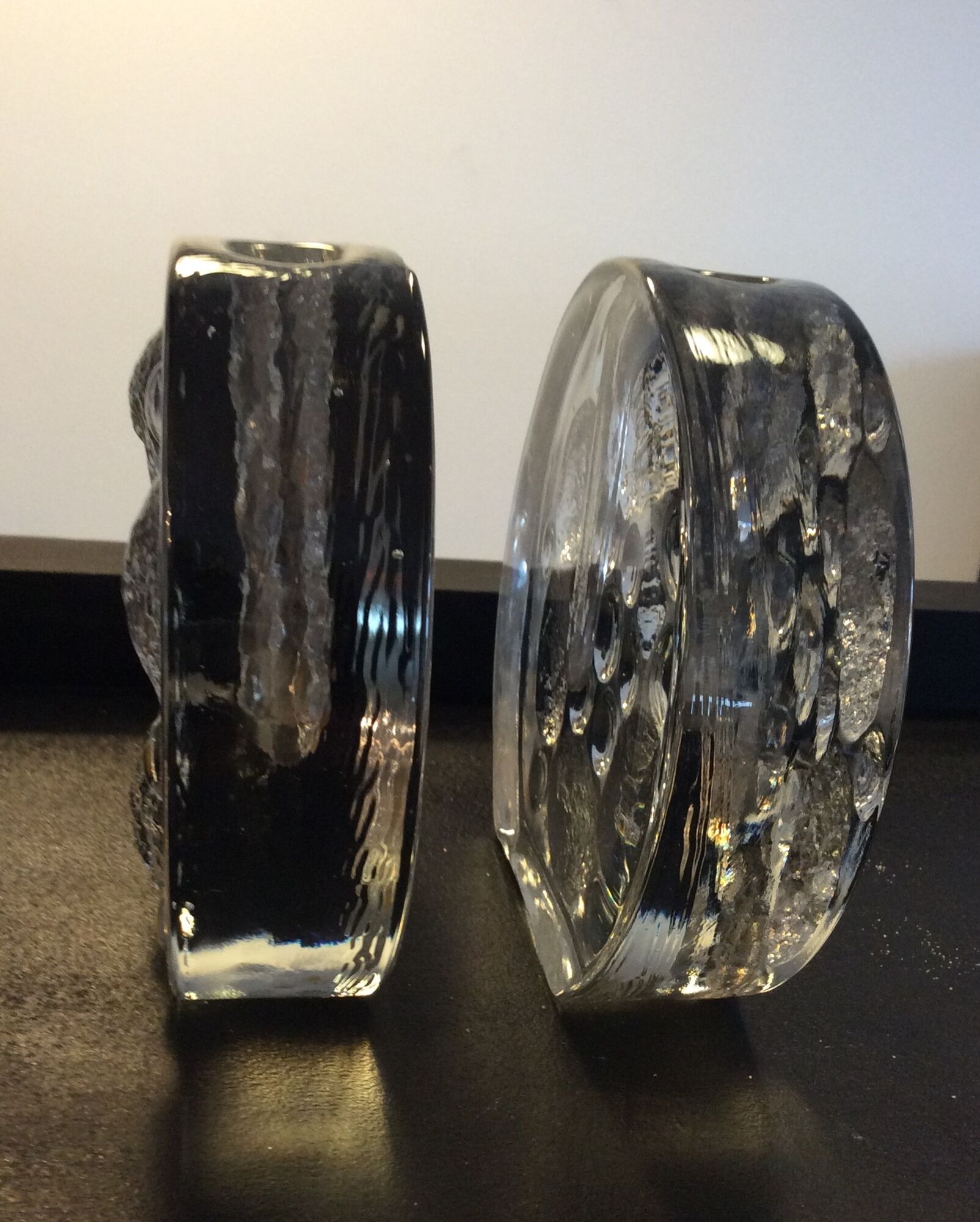 Pair of soliflorous vases Conny Walther for Pukeberg Glasbruck