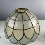 Lampshade in mother-of-pearl and brass 25 cm