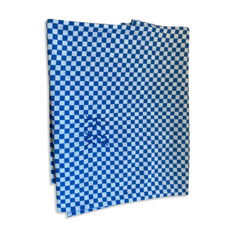 Checkered tablecloth old monogram Very good condition