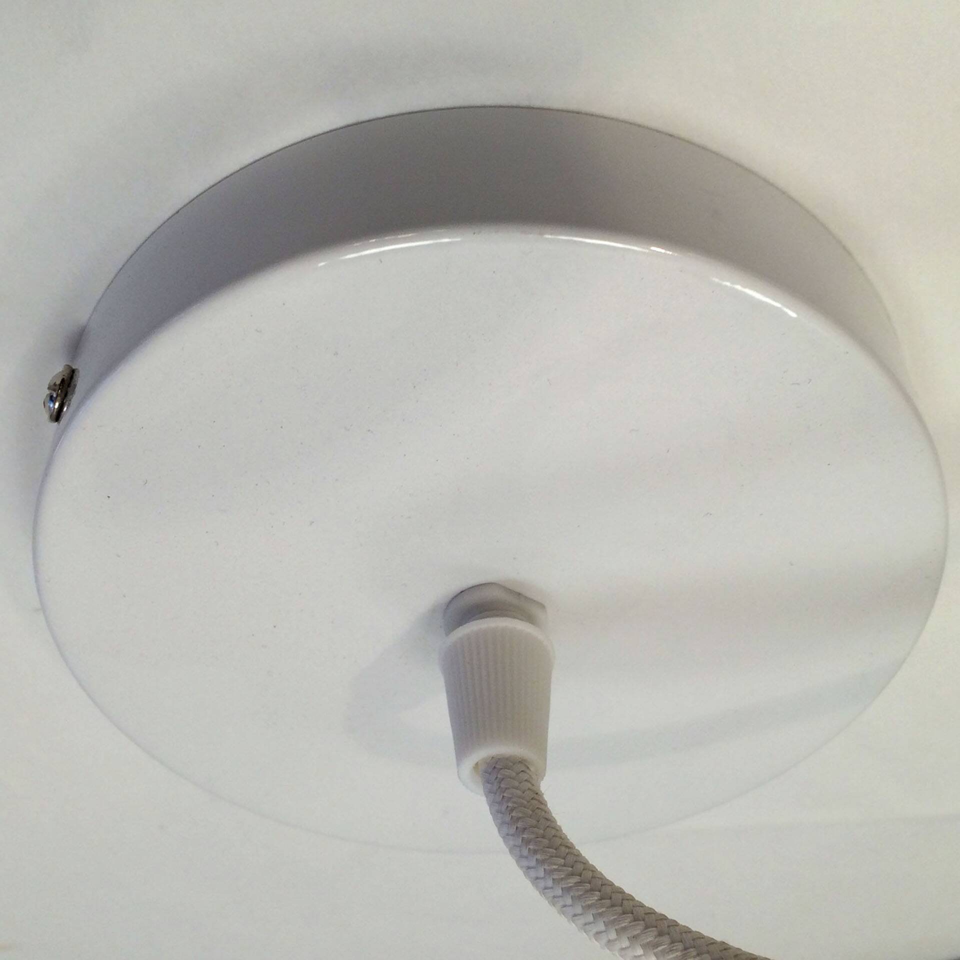 Vintage pleated white opaline glass pendant light.