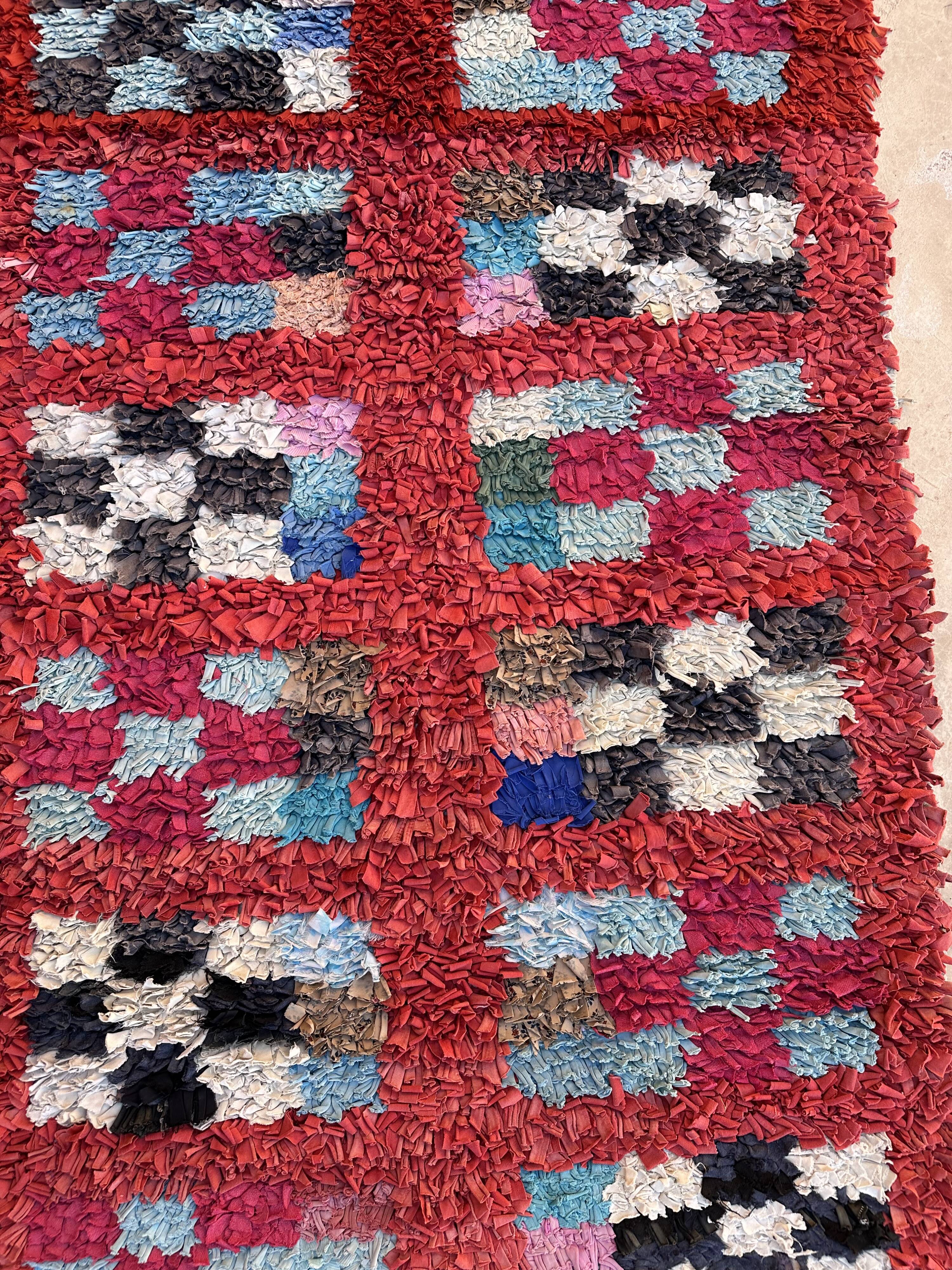 Colorful Boucherouite Moroccan rug - 93 x 245 cm