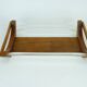 French geometric art déco fruit basket walnut and glass