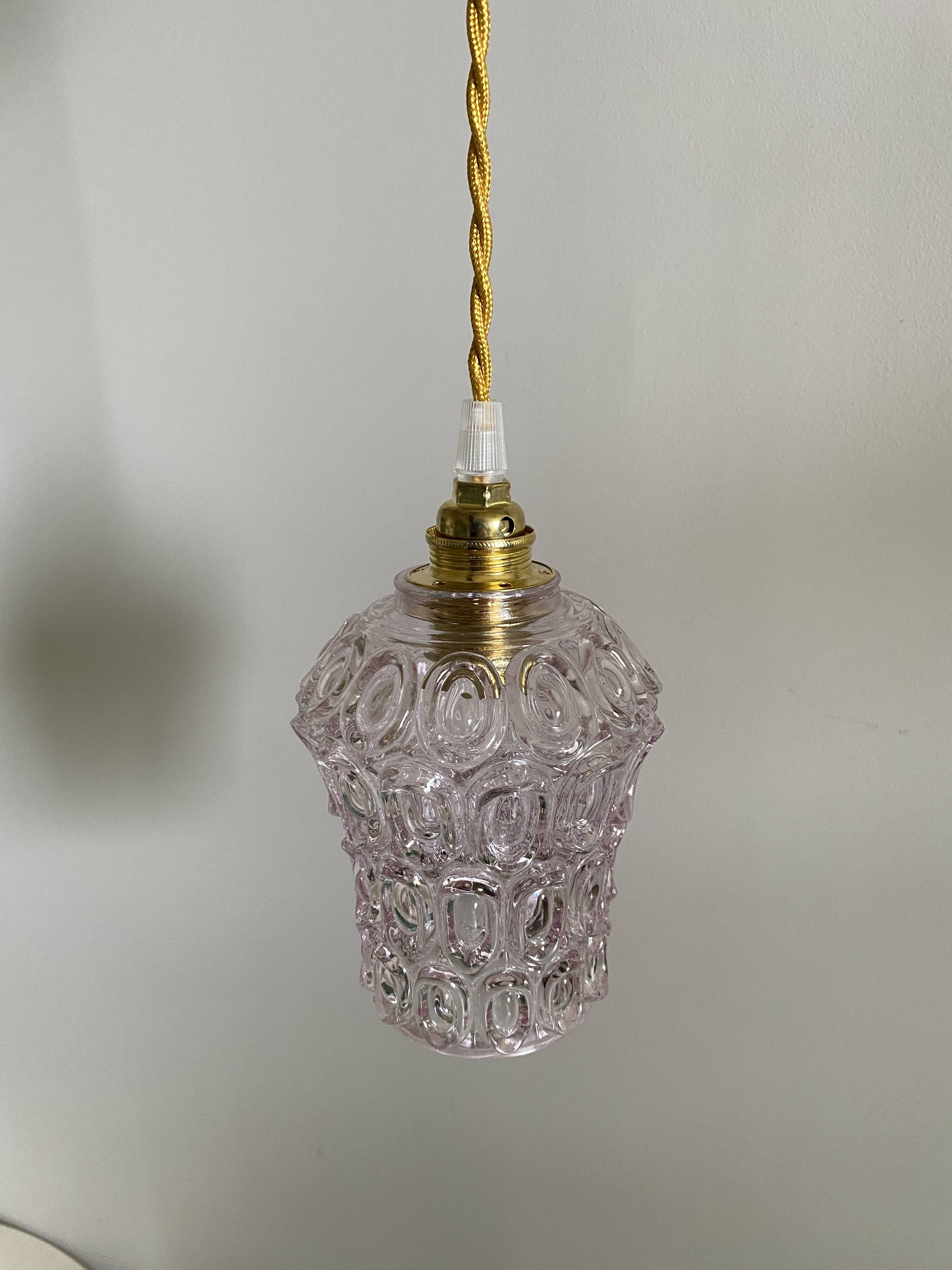 Lilac molded glass globe