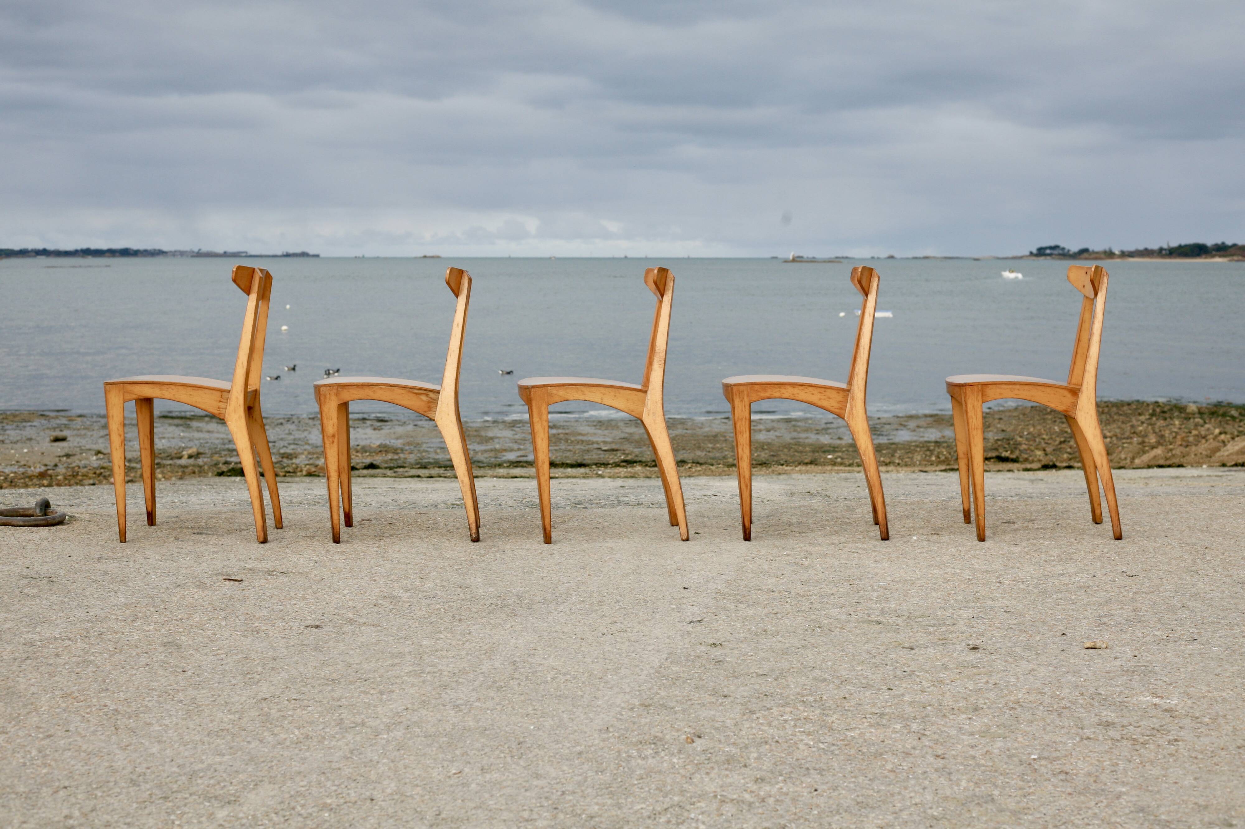 5 chairs by Thibault Desombre, 1990