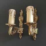 Pair of gilded bronze wall light
