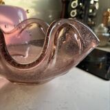 Pink Murano blown glass fruit bowl
