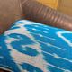 Hand Crafted Silk Ikat Lumbar Cushion Cover, Sky Blue Wave Pillow Case