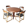 Table and 4 Scandinavian Baumann-style dining chairs