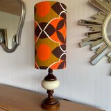 Oblivion lampshade H38 D20 - vintage 70's fabric