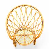 Set of 3 vintage rattan armchairs