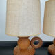 Pair of Scandinavian wooden lamps 60s-70s