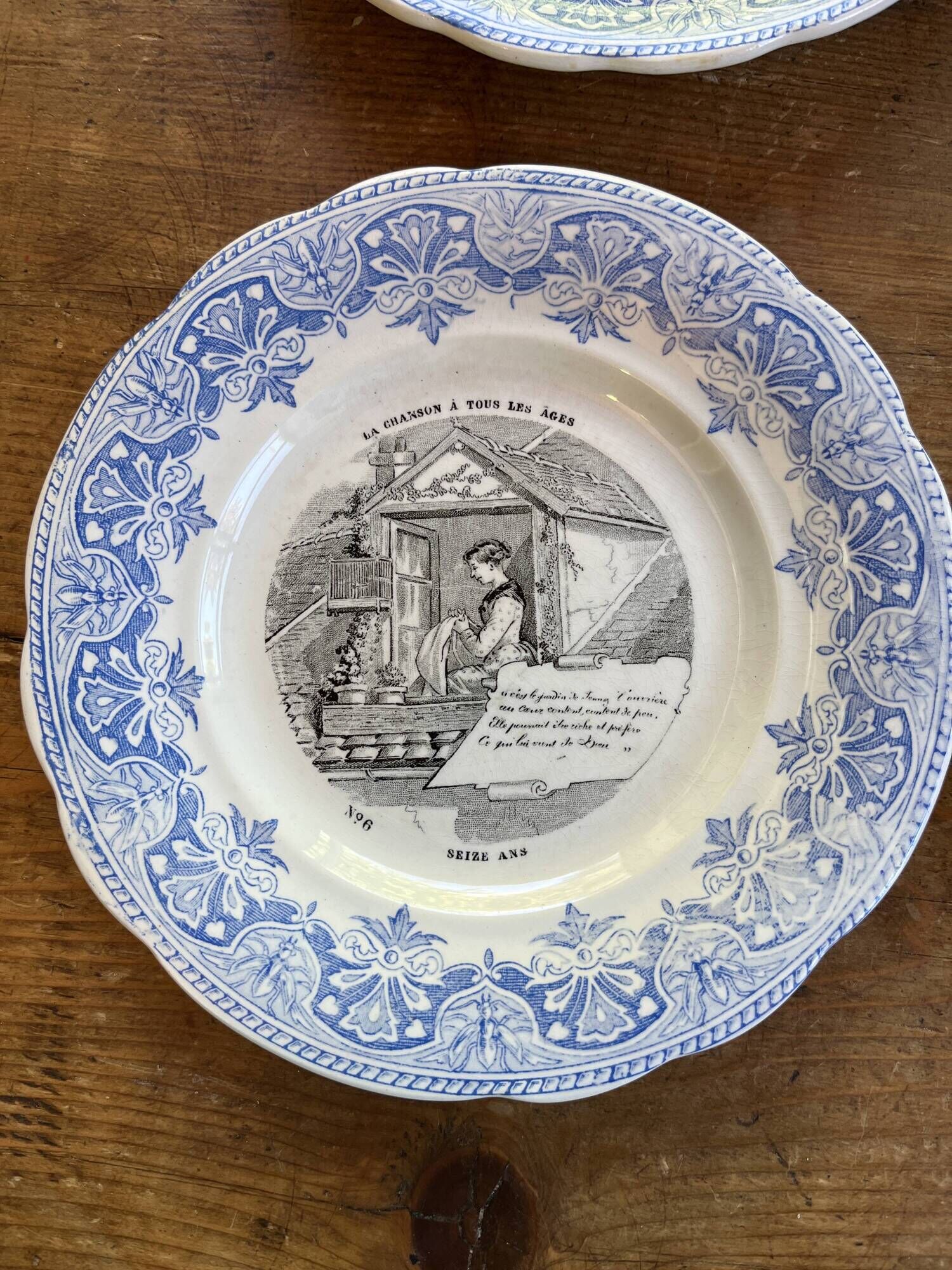 Talking Creil and Montereau set of plates